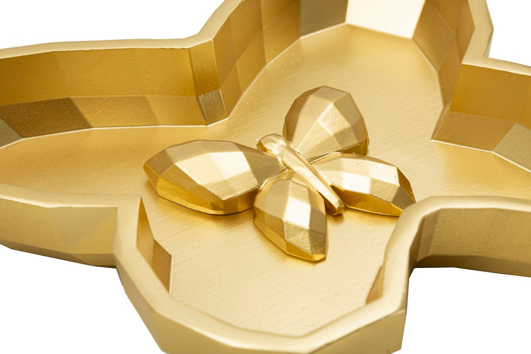 Gold Schmetterlings Tablett Dekorativer Akzent