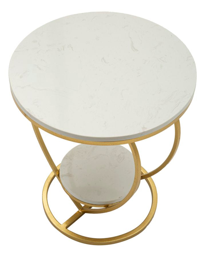 Gold Metall Beistelltisch Herzform Basis Heart Modernes Design (Marmorplatte)