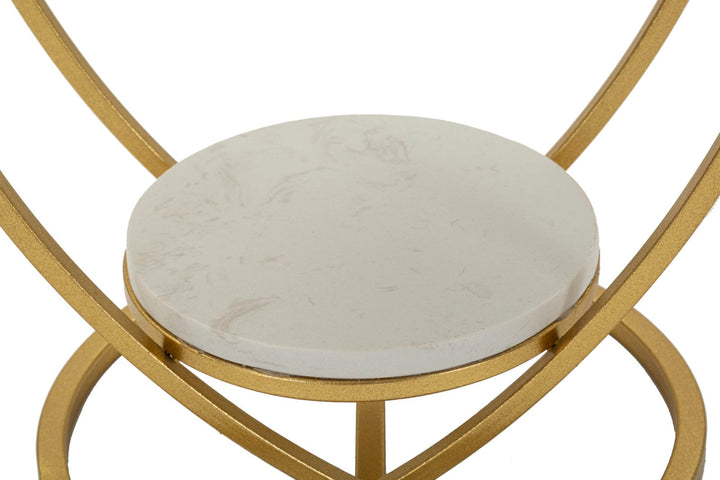 Gold Metall Beistelltisch Herzform Basis Heart Modernes Design (Marmorplatte)