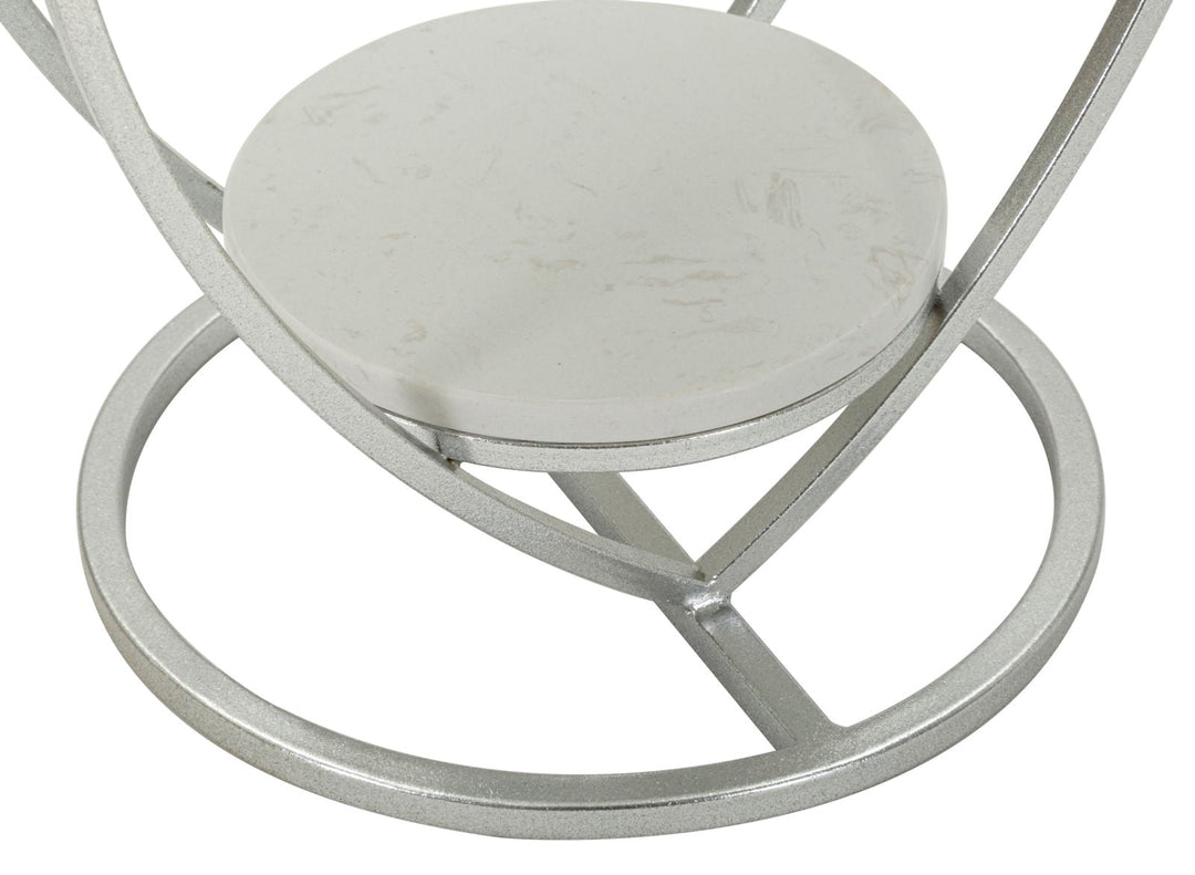 Silber Metall Beistelltisch Herzform Basis Heart Moderner Akzent (Marmorplatte)