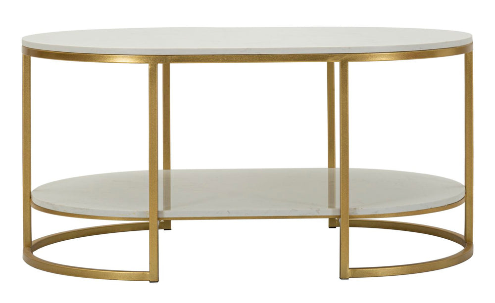 Rechteck Kunstmarmor Couchtisch Goldrahmen Izmir Design