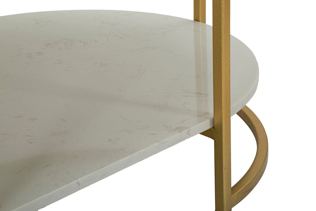 Rechteck Kunstmarmor Couchtisch Goldrahmen Izmir Design