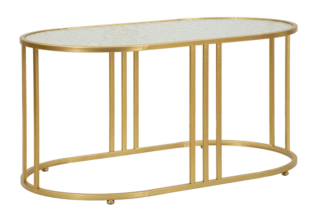 Rechteck Glas Couchtisch Goldbeine Antalia Stil