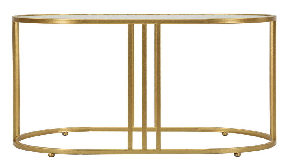 Rechteck Glas Couchtisch Goldbeine Antalia Stil
