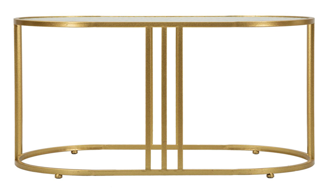 Rechteck Glas Couchtisch Goldbeine Antalia Stil
