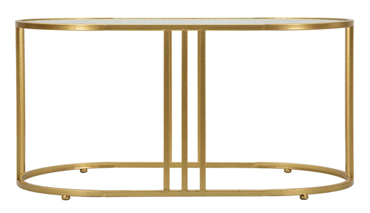Rechteck Glas Couchtisch Goldbeine Antalia Stil