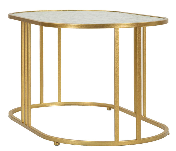 Rechteck Glas Couchtisch Goldbeine Antalia Stil