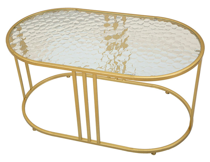 Rechteck Glas Couchtisch Goldbeine Antalia Stil