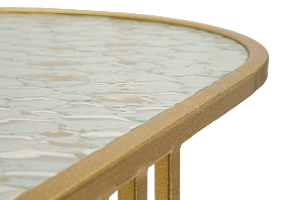 Rechteck Glas Couchtisch Goldbeine Antalia Stil