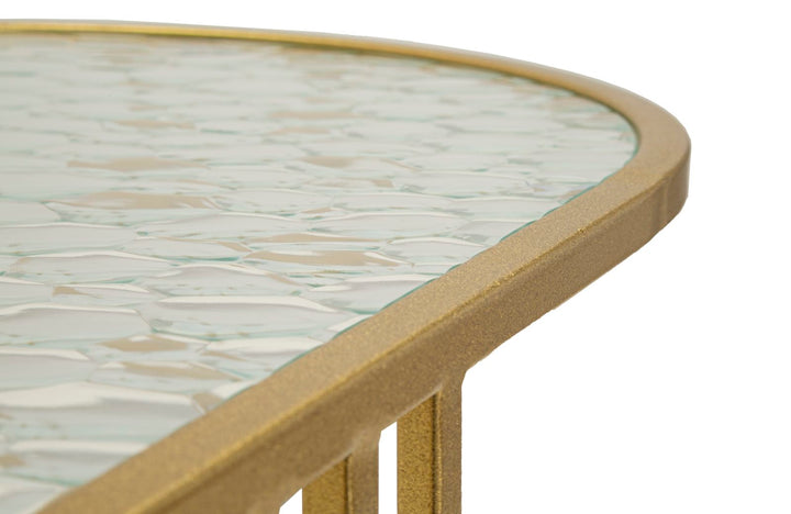 Rechteck Glas Couchtisch Goldbeine Antalia Stil