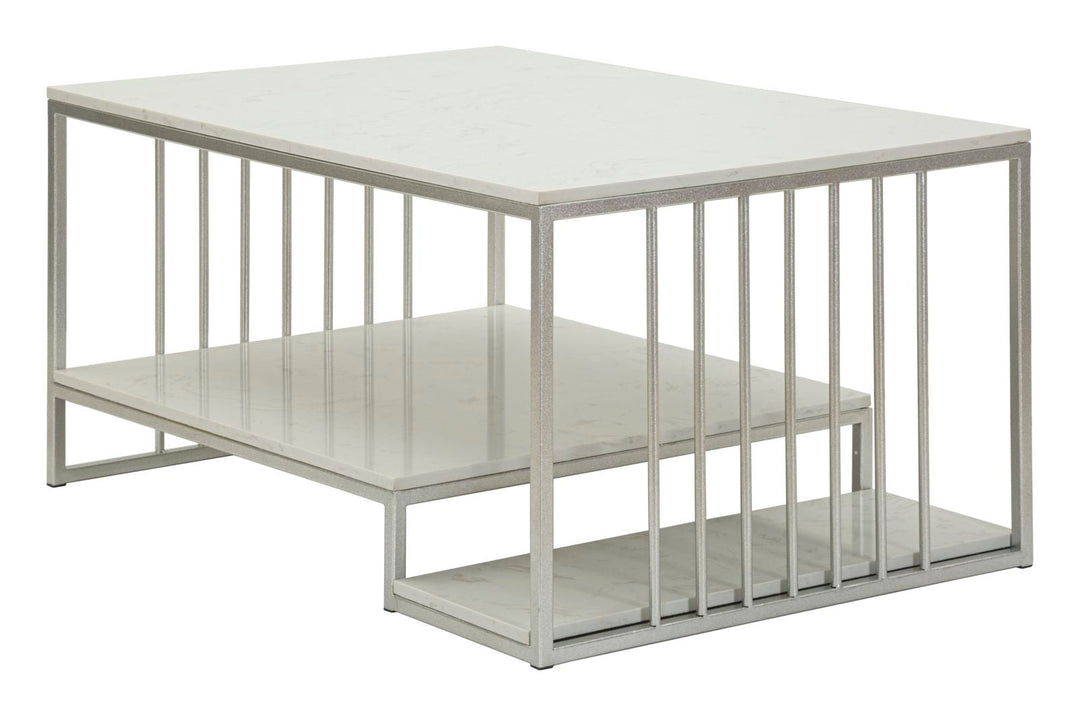 Rechteck Couchtisch Metallbasis Kayseri Kollektion (Marmorplatte)