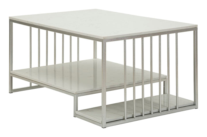 Rechteck Couchtisch Metallbasis Kayseri Kollektion (Marmorplatte)