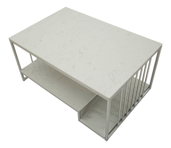 Rechteck Couchtisch Metallbasis Kayseri Kollektion (Marmorplatte)