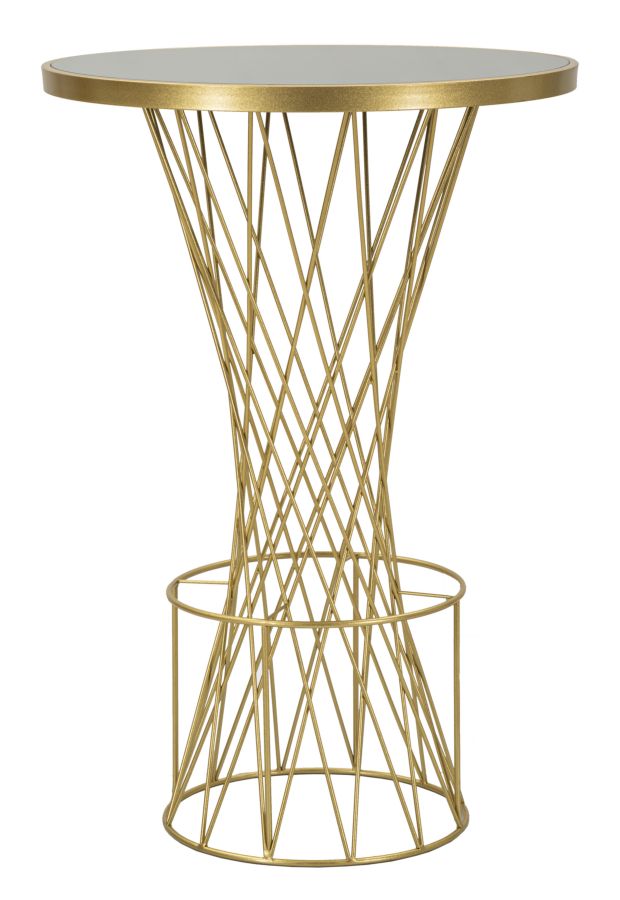 Hoher Gold Metall Bartisch Offenwerk Gestell Tower New