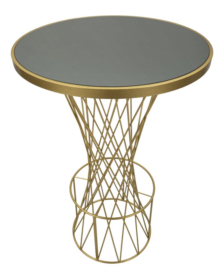 Hoher Gold Metall Bartisch Offenwerk Gestell Tower New