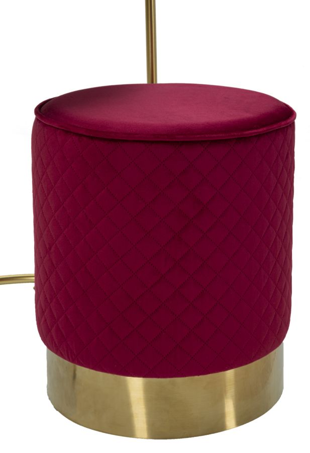 Rot Nachttisch Mit Passendem Pouf Velit Schminktisch (Marmorplatte)