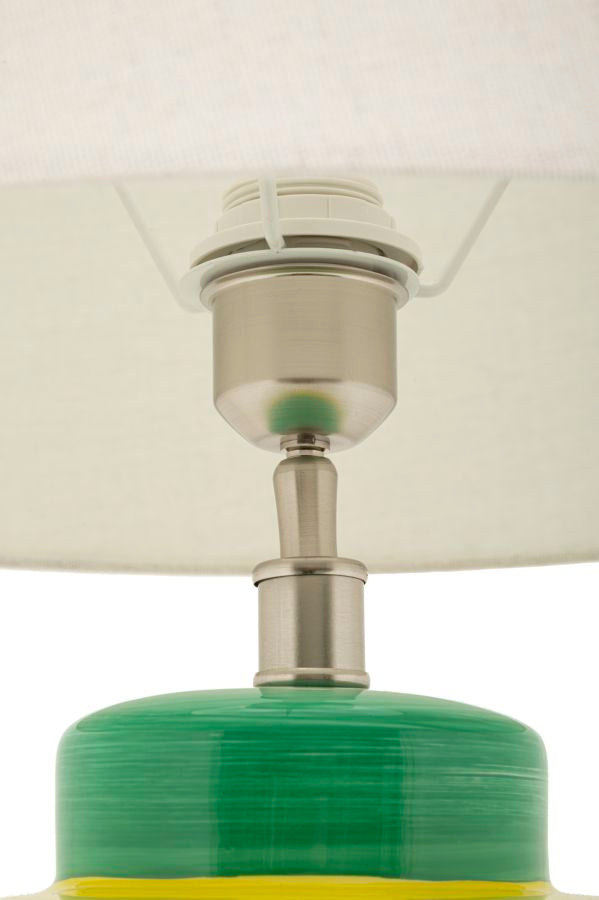 Bunte Deko Tischlampe Weiss Schirm Picassy Modern