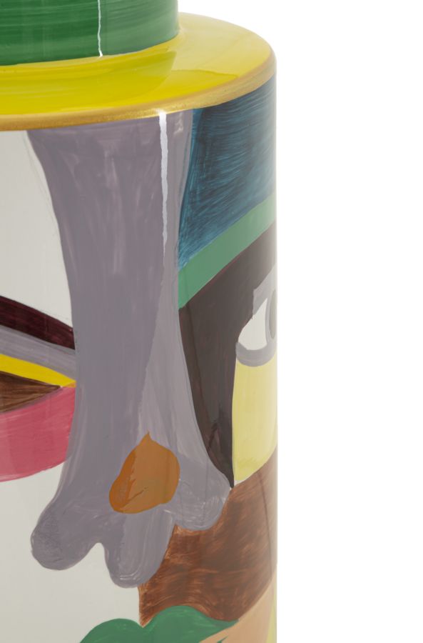 Bunte Deko Tischlampe Weiss Schirm Picassy Modern