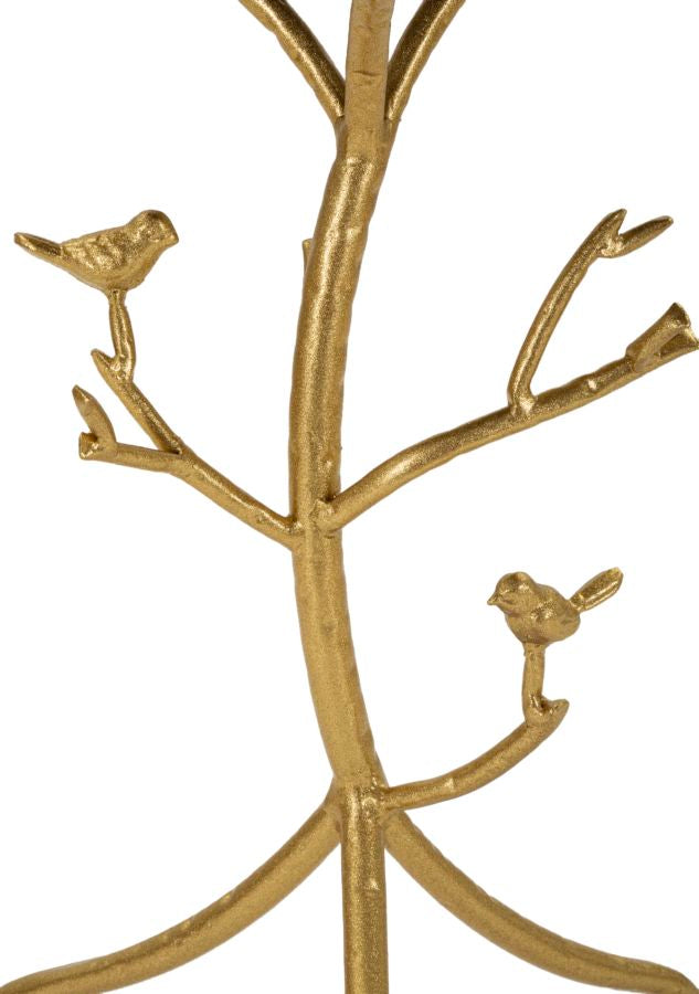 Runder Kunstmarmor Beistelltisch Gold Baum Basis Birds Modern