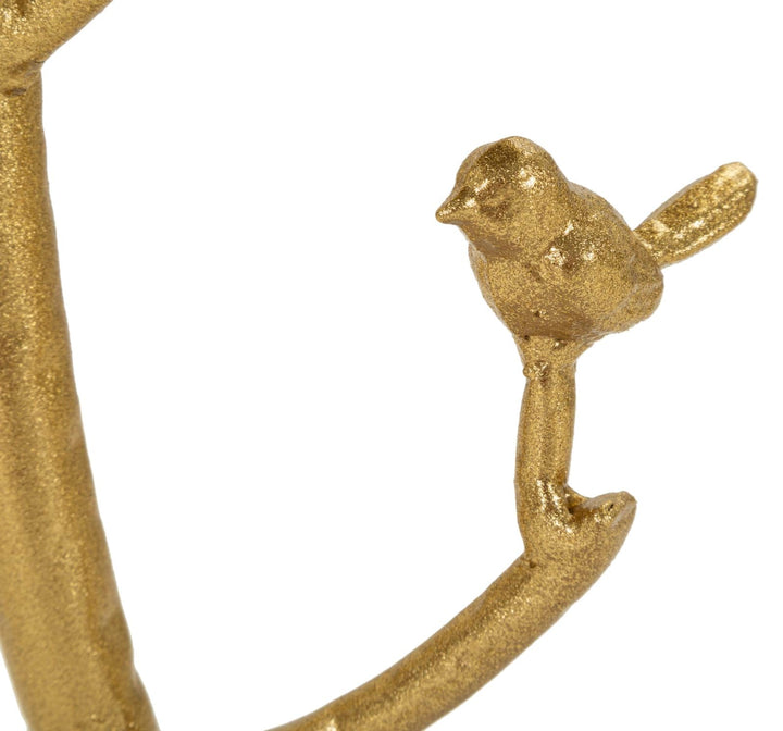 Runder Kunstmarmor Beistelltisch Gold Baum Basis Birds Modern