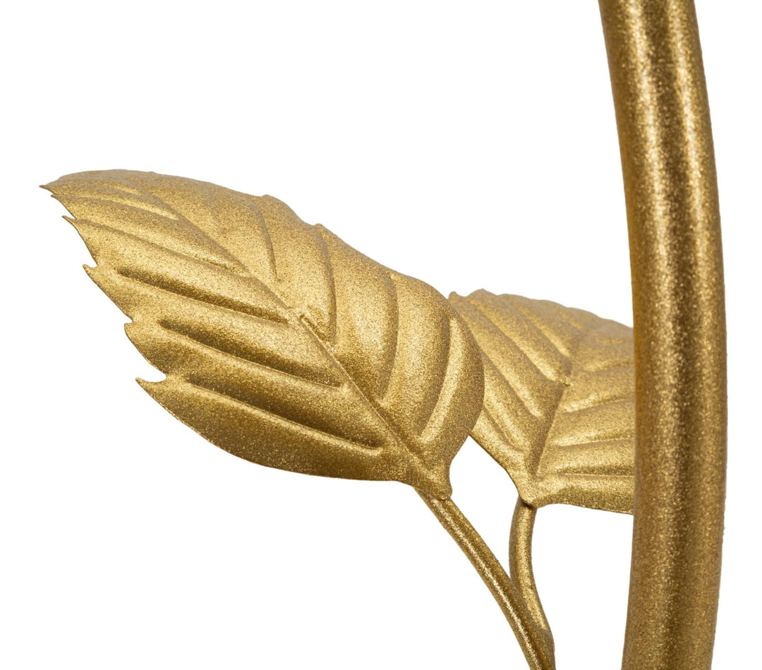 Gold Metall Beistelltisch 3 Ablagen Leaf Dekor