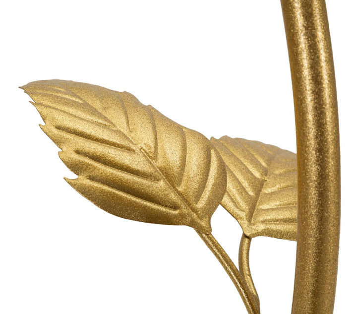 Gold Metall Beistelltisch 3 Ablagen Leaf Dekor
