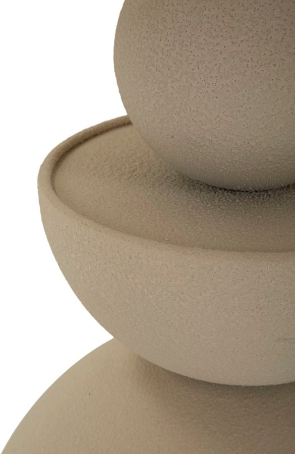 Beige Runder Beistelltisch Spiegelplatte Dune Zeitgenoessisch