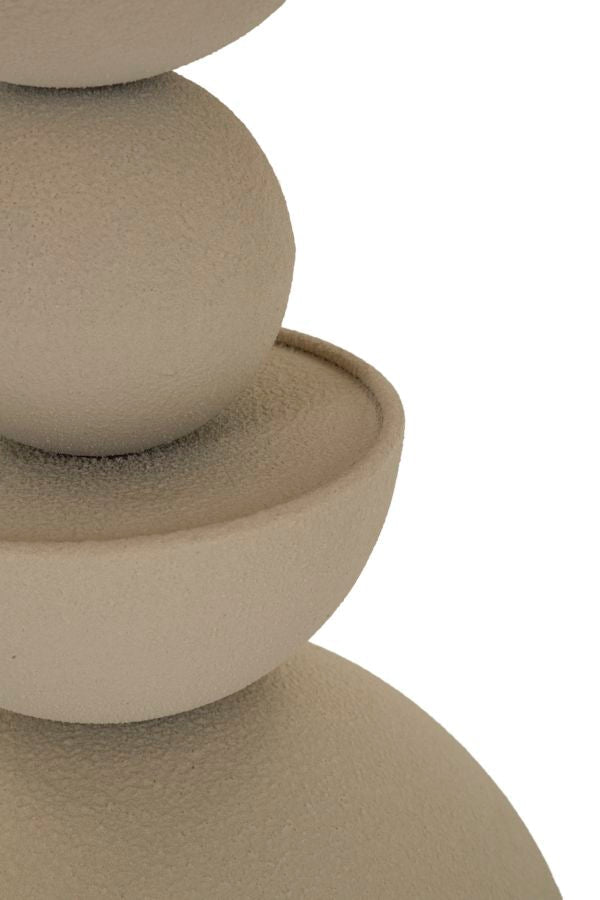 Beige Runder Beistelltisch Spiegelflaeche Dune Moderner Akzent