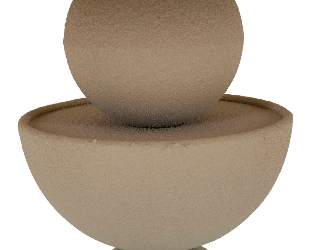 Beige Runder Beistelltisch Spiegelflaeche Dune Moderner Akzent