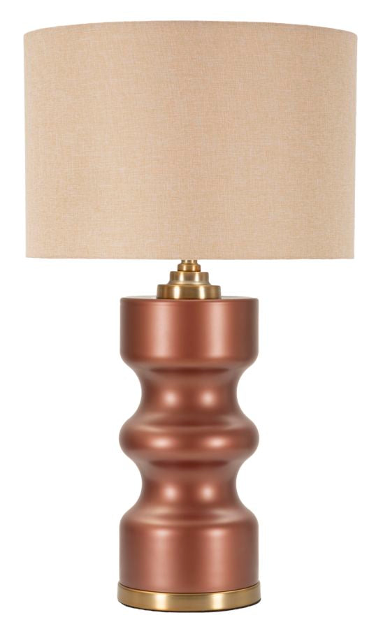 Braun Holz Tischlampe Stoffschirm Rosenthal Kollektion