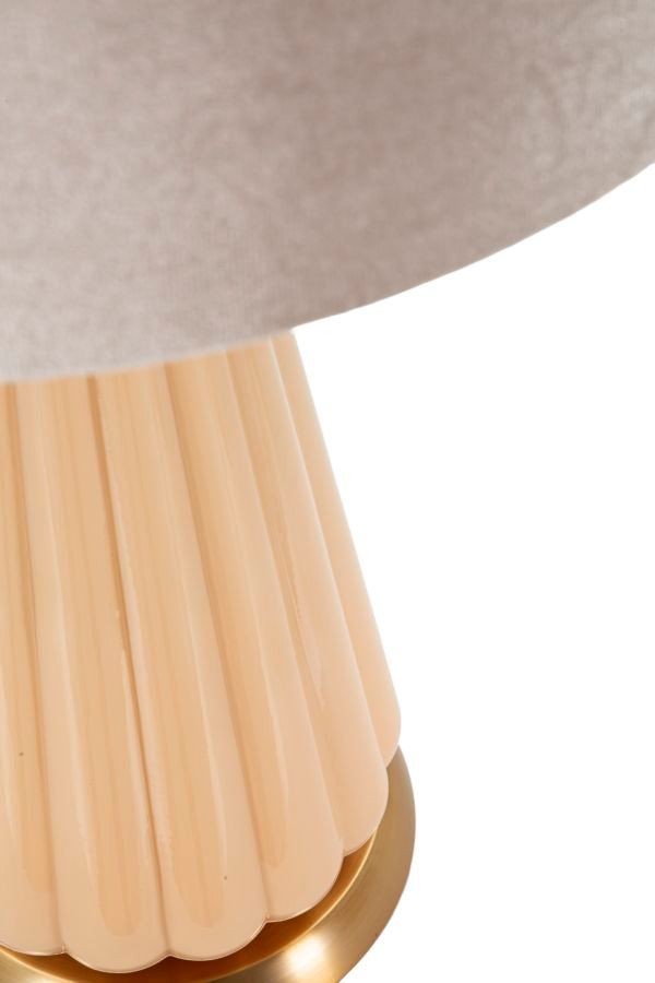 Gold Beige Tischlampe Stoffschirm Perly Zeitgenoessisch
