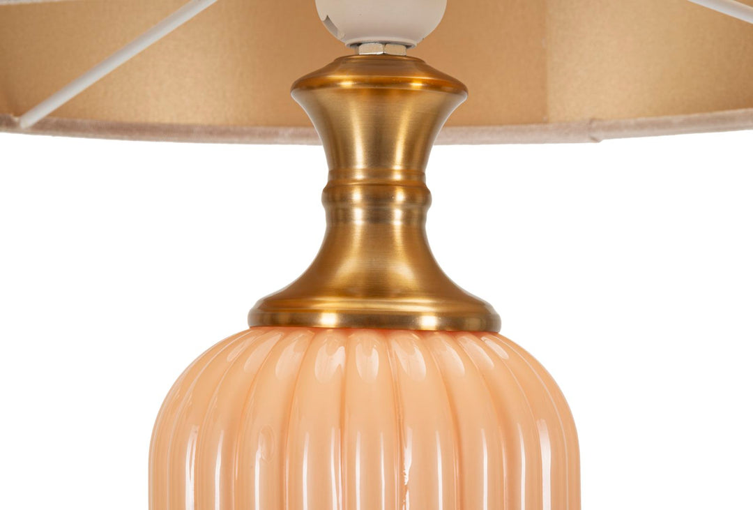 Hoch Gold Beige Tischlampe Stoffschirm Perly Kollektion