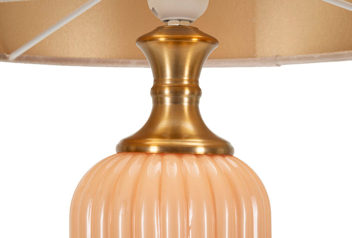 Hoch Gold Beige Tischlampe Stoffschirm Perly Kollektion