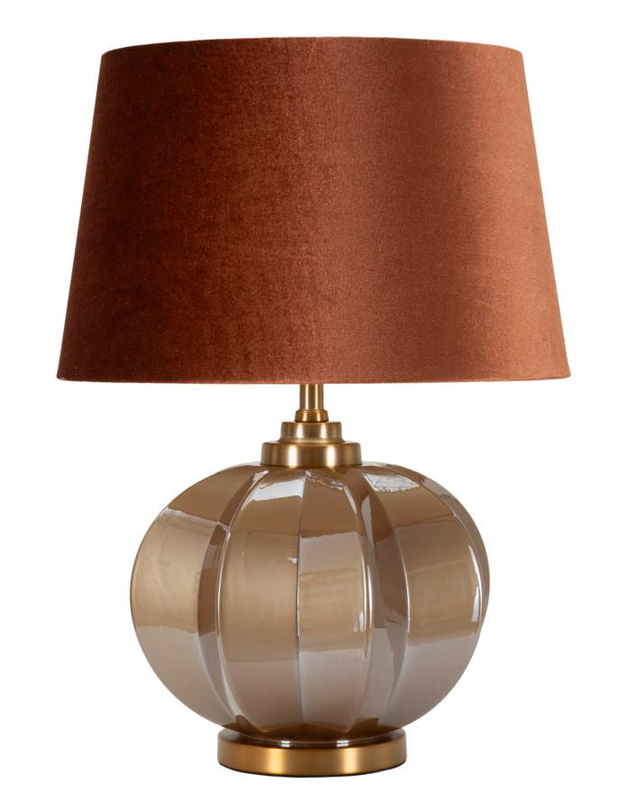 Braun Metall Tischlampe Stoffschirm Prague Zeitgenoessisch