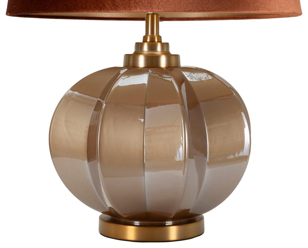 Braun Metall Tischlampe Stoffschirm Prague Zeitgenoessisch