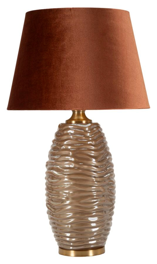 Braun Deko Tischlampe Stoffschirm Prague Kollektion
