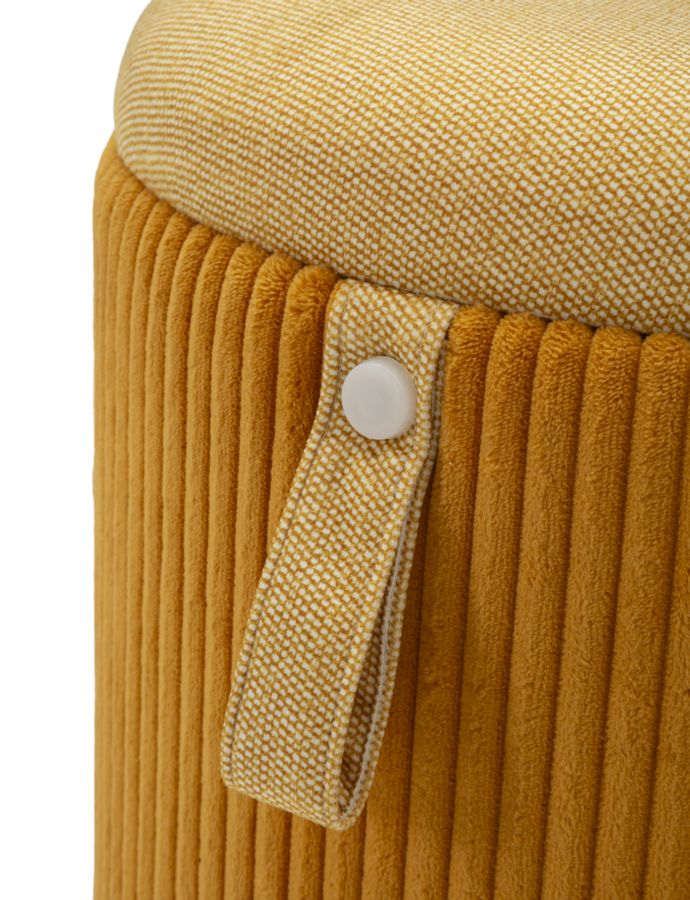 2er Set Senfgelb Samt Aufbewahrungs Poufs Bolzano Modern