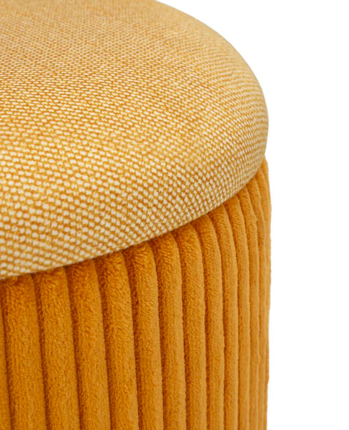 2er Set Senfgelb Samt Aufbewahrungs Poufs Bolzano Modern
