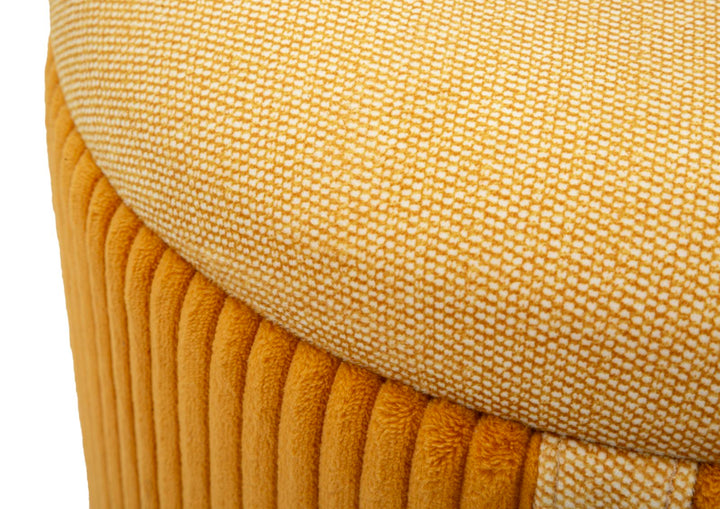 2er Set Senfgelb Samt Aufbewahrungs Poufs Bolzano Modern