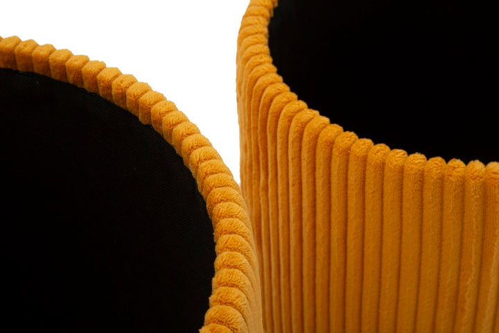 2er Set Senfgelb Samt Aufbewahrungs Poufs Bolzano Modern