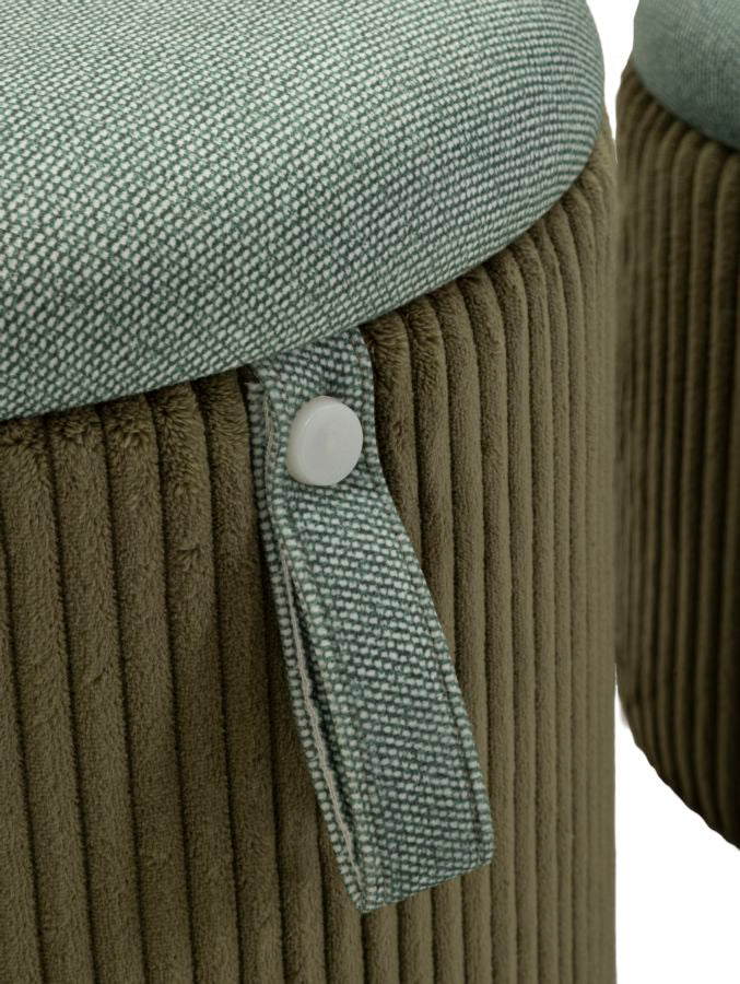 2er Set Gruen Samt Aufbewahrungs Poufs Bolzano Modern