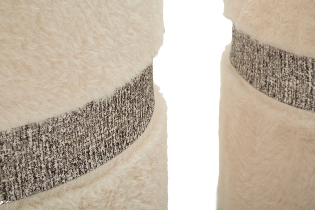 2er Set Creme Polster Aufbewahrungs Poufs Saint Moritz Kollektion