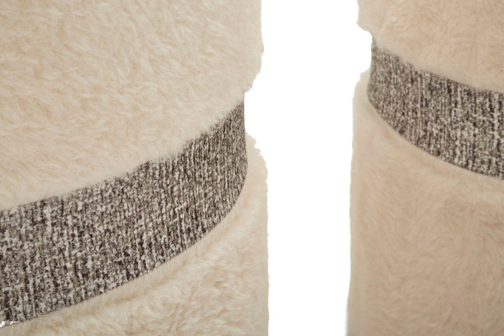 2er Set Creme Polster Aufbewahrungs Poufs Saint Moritz Kollektion