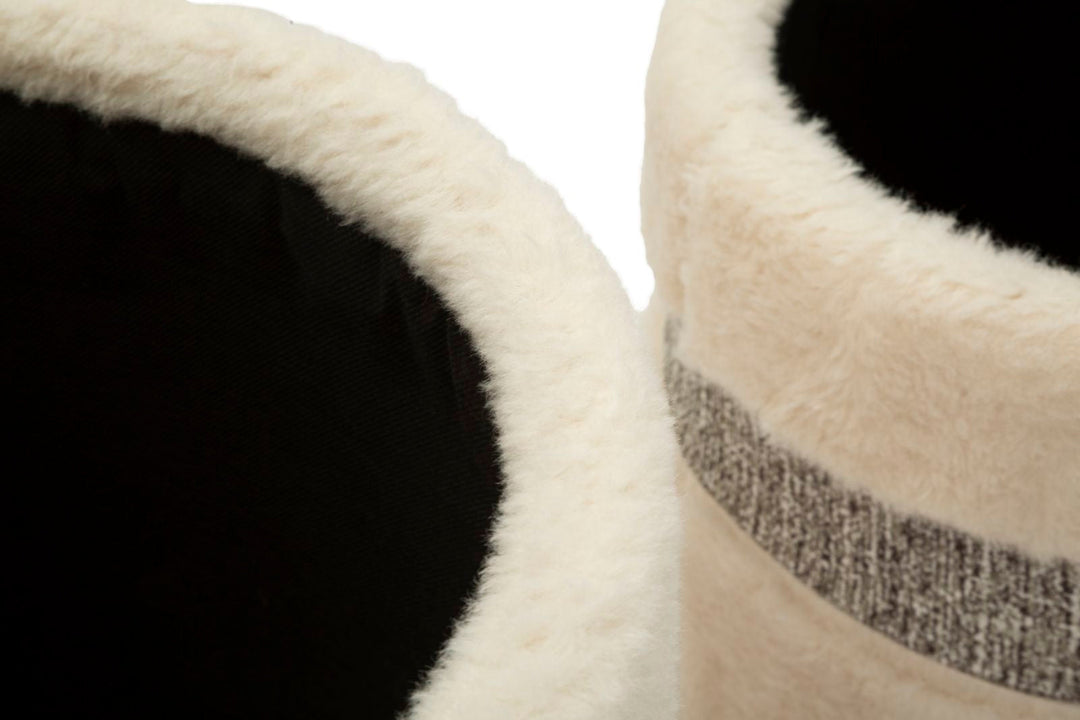 2er Set Creme Polster Aufbewahrungs Poufs Saint Moritz Kollektion
