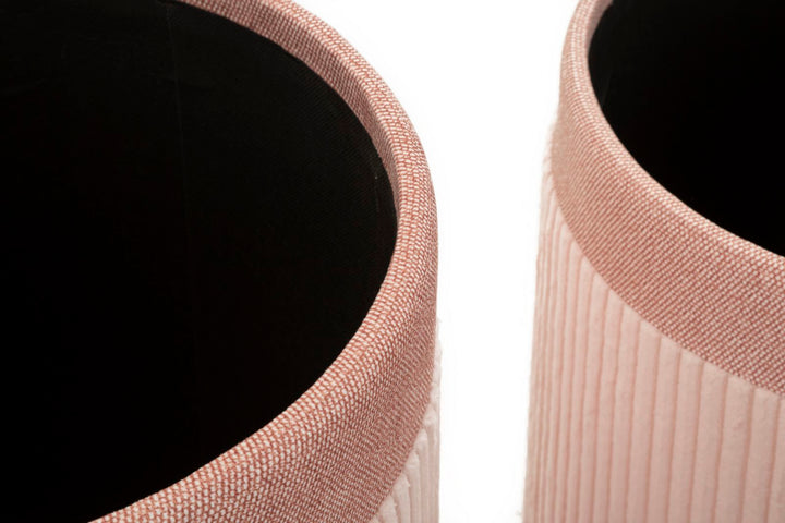 3er Set Rosa Polster Aufbewahrungs Poufs Curtain Box Kollektion