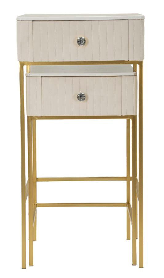 2er Set Quadratische Hochtische Goldbasis Wedding Kollektion (Marmorplatte)