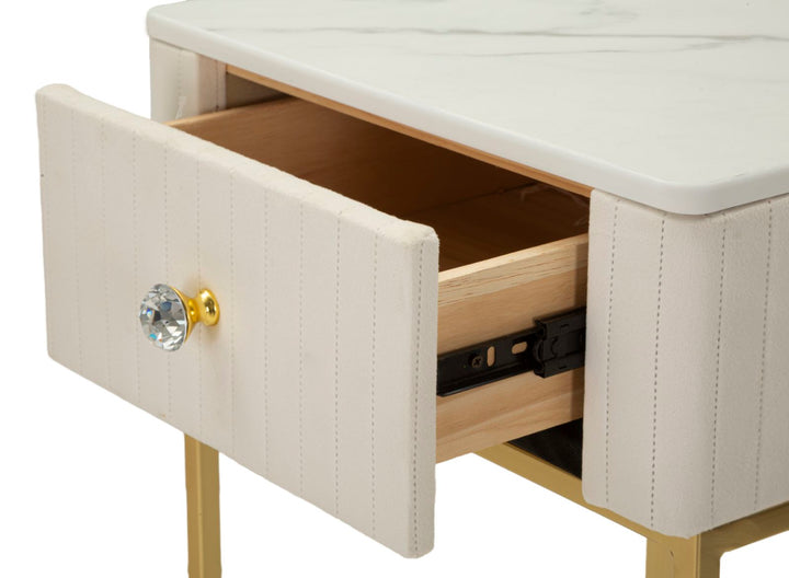 2er Set Quadratische Hochtische Goldbasis Wedding Kollektion (Marmorplatte)