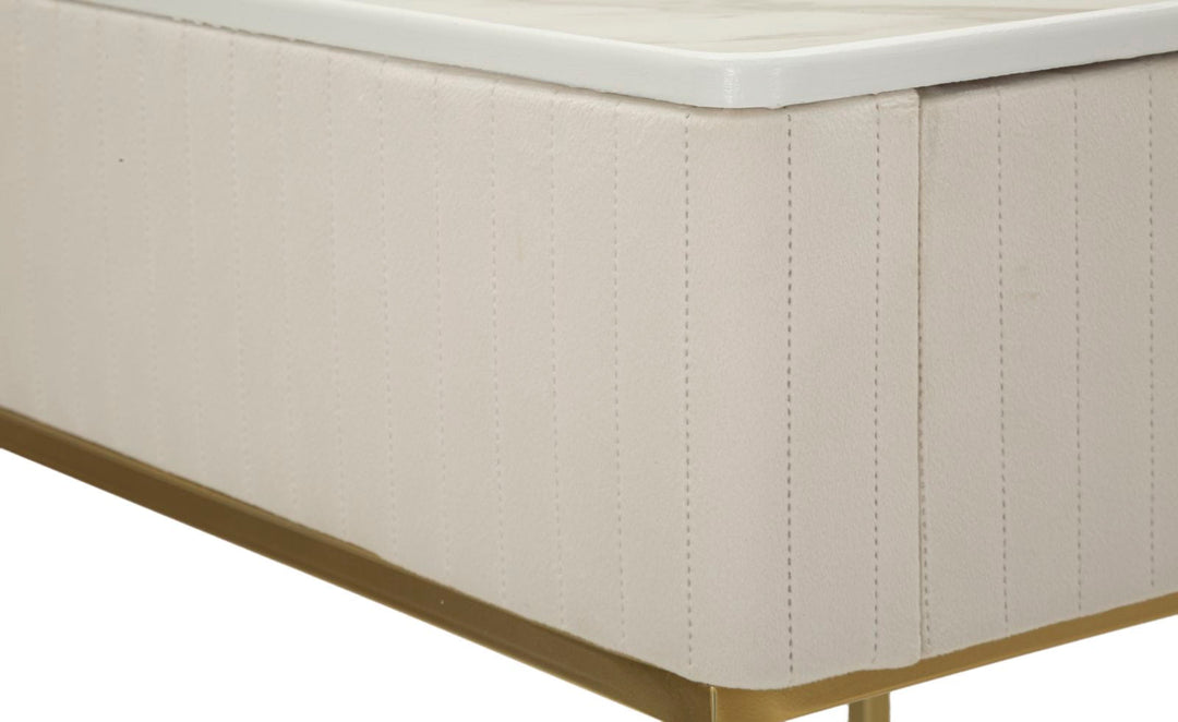 2er Set Quadratische Hochtische Goldbasis Wedding Kollektion (Marmorplatte)