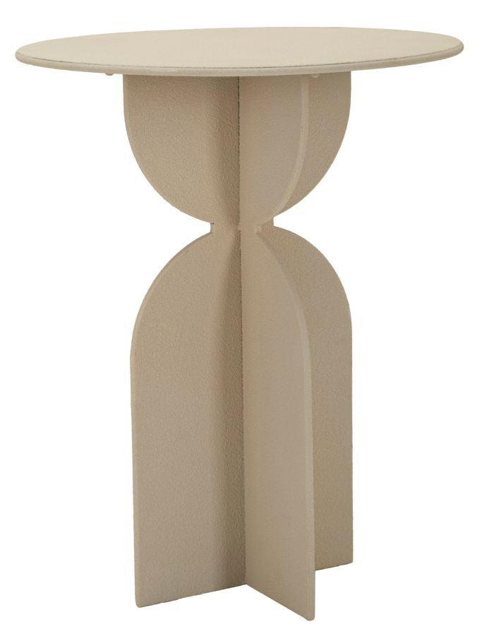 Beige Runder Beistelltisch Skulpturale Basis Dune