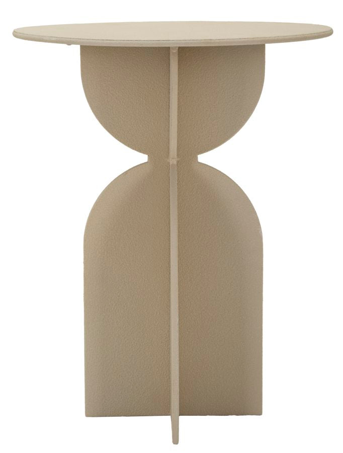 Beige Runder Beistelltisch Skulpturale Basis Dune
